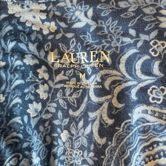 Lauren Ralph Lauren Blue Paisley Maxi Nightgown Size Medium - Picture 2 of 8